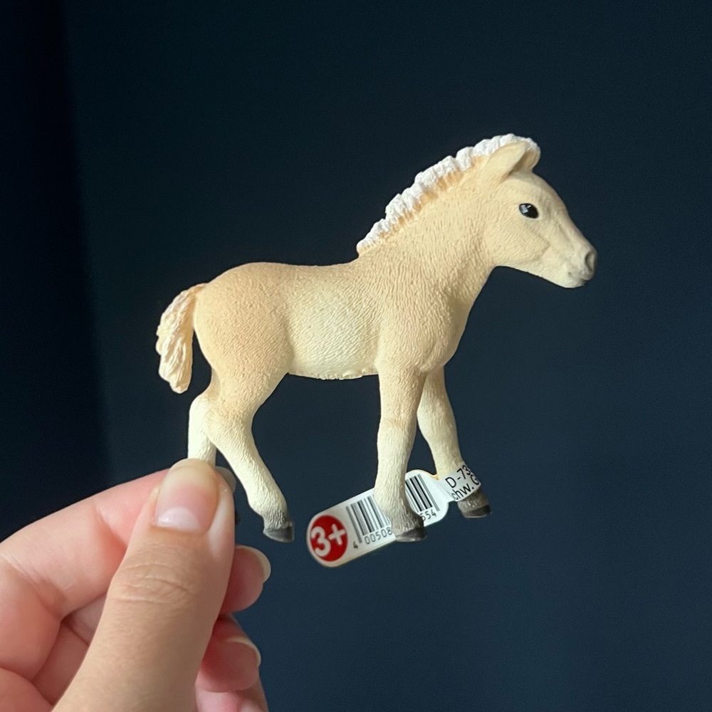 Small Beige Toy Foal Figurine